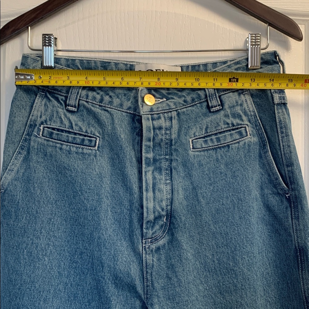 LOEWE Blue Denim Women’s Jeans with Embroidered Cuffs - Picture 15 of 16